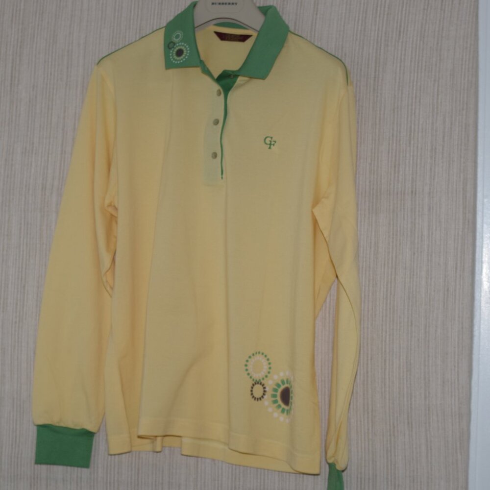 Giorgio Ferri Golf Yellow Green long sleeve top Korea Size 100 USA Size:L
